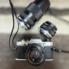 OLYMPUS OM10 一眼レフカメラ レンズ3本セット ジャンク 動作未確認のサムネイル