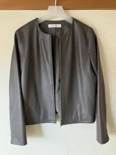 NATURAL BEAUTY BASIC ノーカラージャケット（合皮）