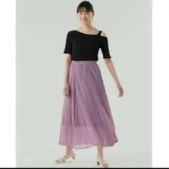 美品　ジーユー　　Sサイズ　ワッシャー　フレアスカート　パープル