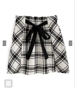 バックリボンツイードチェックミニスカート gm699 GRL