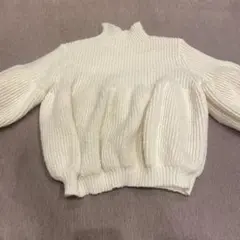 アイボリー リブ編み ニットセーター 80 シーイン