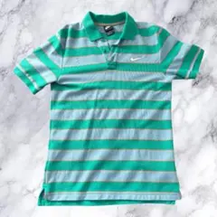 old NIKE ポロシャツ 90s 80s y2k 紺タグ ボーダー　ナード系