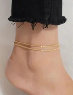 ☆新品☆ アンクレット✴︎ 2連　ゴールド　足首　アクセサリー