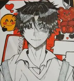 色紙　オリジナルイラスト　手書きイラスト