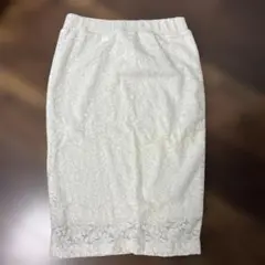 ホワイト レース タイトスカート Mサイズのサムネイル