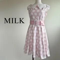 ミルク　MILK レディードットワンピース　ベルト付きのサムネイル
