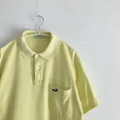90s~ ヴィンテージ レトロ 古着 半袖 ポロシャツ クロコダイル イエロー