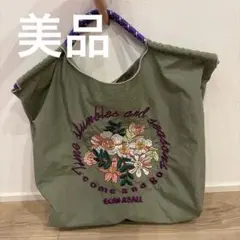 D.KELLY 刺繍トートバッグ Mサイズ カーキ