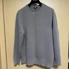 ふ*る様 ユニクロ ミラノリブクルーネックセーター XLグレージュ