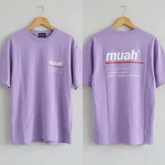 MUAH MUAH 半袖Tシャツ パープル ロゴプリントのサムネイル