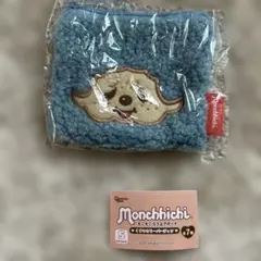 Monchhichi もこもこスクエアポーチ 青