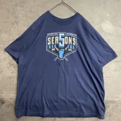 Ｔシャツ 紺 スポーツ ロゴ プリント 半袖 ゆるだぼ オーバーサイズ【い069