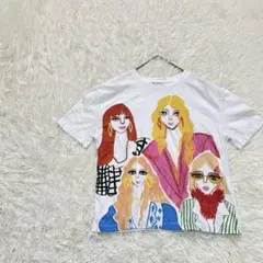 ザラ プリントTシャツ クルーネック 半袖 コットン グラフィック