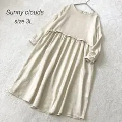 サニークラウズ× Shuttle notes 麻綿ワンピース 3L ゆったり