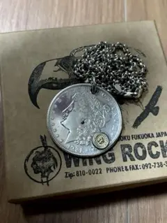 美品 WINGROCK モルガン ウィングロック K18 金メタル ルビー モルガンコイン ペンダント