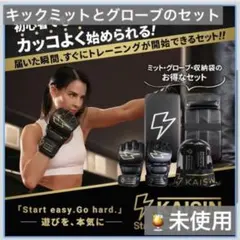 未使用）KAISIN キックミット オープンフィンガーグローブセット 収納袋付きのサムネイル