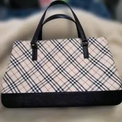 美品レア バーバリー ハンドバッグ ノバチェック ブラック