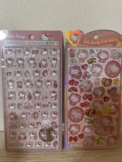 ハローキティ ボンボンドロップシールミニ & うるちゅるポップシール 2点セット