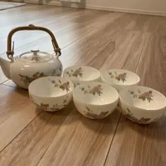 花柄 急須 湯呑み 5点セット - メルカリ