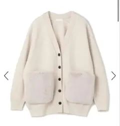 【試着のみ】Ballsey ミラノリブ ファー ポケットカーディガン