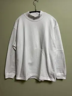 UNIQLO U ブラッシュドモックネックTシャツ ホワイト L 26/1