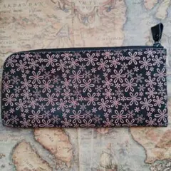 甲州印伝　印傳屋　L字ファスナータイプ　長財布　雪割草柄