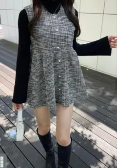 GRL ラメツイードペプラムベスト