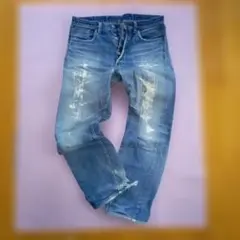 Levi's501 ダメージ加工ストレートジーンズ