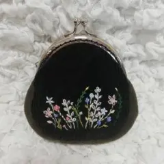 刺繍*花*がま口財布