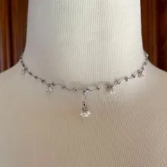 淡水パール付き ネックレス　ワイヤーネックレス　結婚式　パーティー