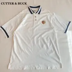 CUTTER&BUCK ポロシャツ 刺繍ロゴ ワッペン 白 ゴルフ半袖クラシックのサムネイル
