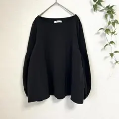 BACK NUMBER L バルーンスリーブ ブラウス 黒 ボリューム袖