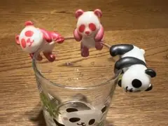 ぶらさがりあまえんぼパンダ 3個セット カプセルトイ ガチャガチャ コップのふち