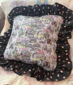 :*クッションカバー♡ハンドメイド:*フリル♡ロンドン×ドット♡キャスキッドソン