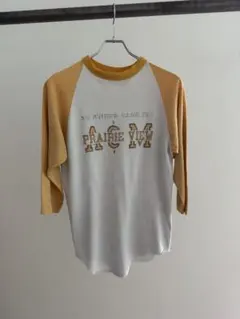 70s vintage ラグランTシャツ　ラグラン　ロンT 黄色のサムネイル