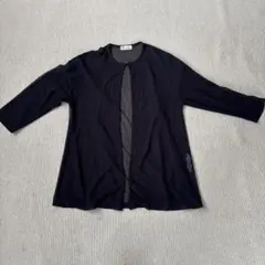 pierre cardin 五分袖 シアー カーディガン ブラック Mのサムネイル