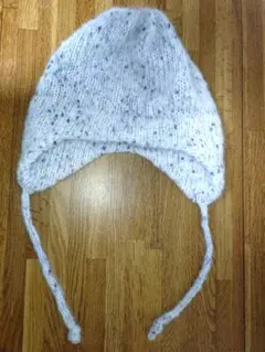 ハンドメイドニット帽 耳あて付き