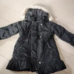 ファー付き中綿黒コート