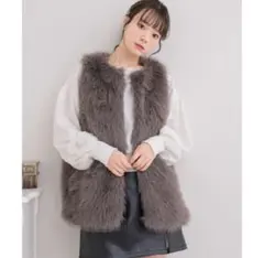 レトロガール ファーベスト グレー