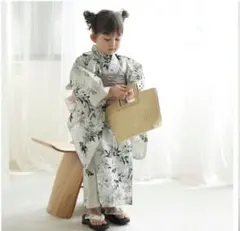 子供用浴衣 花柄 3点セット 130cm ひよこ商店
