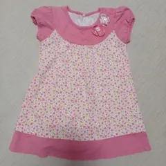 西松屋 花柄 ワンピース 95 ピンク ボリューム袖 ベビー服 キッズ