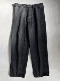 COMOLI デニム ベルテッドパンツ ブラックエクリュ サイズ2 comoli ベルテッドデニム 2 ブラック COMOLI (コモリ) デニム