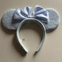 ミニーカチューシャ ブルーエバーアフター レース模様