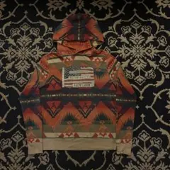 90s ~ ラルフローレン ネイティブ柄 パーカー フーディ