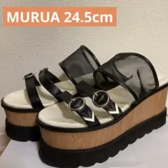 MURUA シアーカバーウェッジサンダル 24.5cmのサムネイル