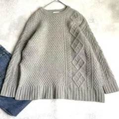 BEAUTY&YOUTH UNITED ARROWSグレー ケーブルニット 長袖