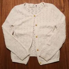 H&M オフホワイト　編み込み　 カーディガン 5/6Y　110