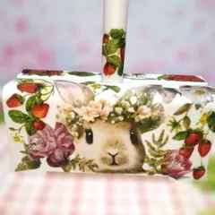 デコパージュ　左右どちらからでも収納可能ローラーケース　花冠うさぎと小兎ちゃん