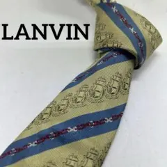 【美品】LANVIN PARIS ランバン　ヨット柄　総柄　シルクネクタイ