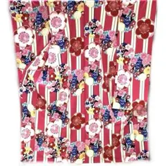 ☆中古品☆振袖　単品　化繊　ピンク系花模様振袖